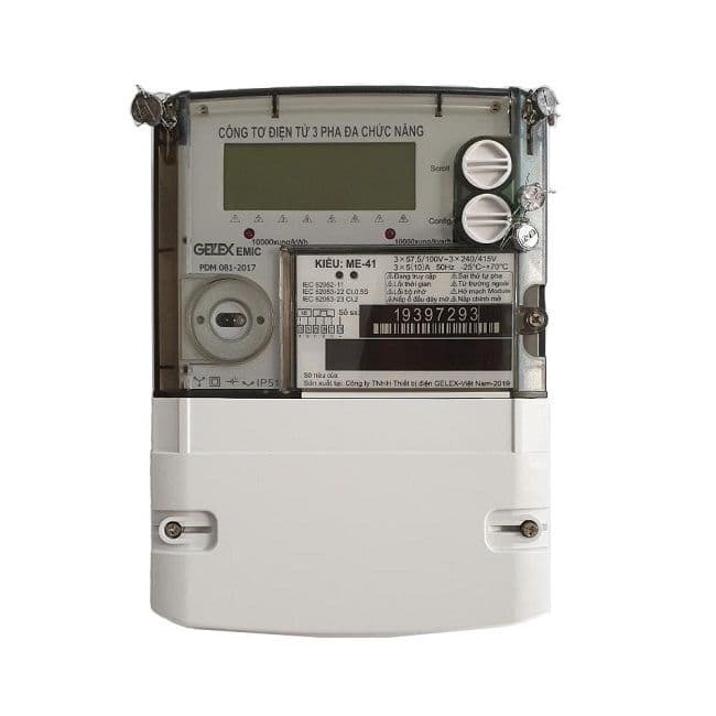 Công tơ điện tử Gelex EMIC ME-41 3 pha 3 giá 5(10)A