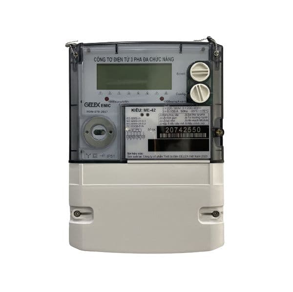 Công tơ điện tử Gelex EMIC ME-42 3 pha 3 giá 5(100)A