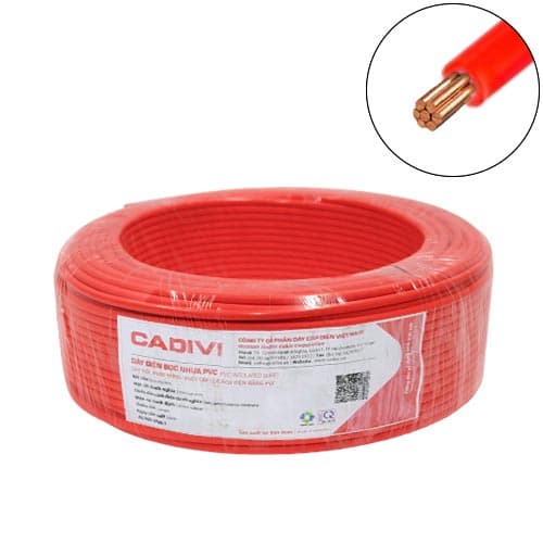 Dây cáp điện 1 lõi Cadivi CV/LF-6 mm2 (Đỏ) – 0.6/1KV