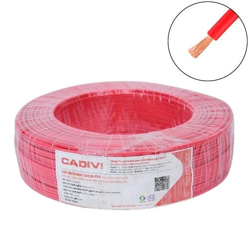 Dây điện đơn mềm Cadivi VCm/LF-0.75 mm2 (Đỏ) – 300/500V
