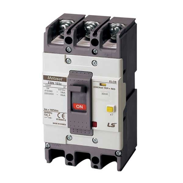 CB khối chống giật LS EBN103c 100A 3P 30mA 18kA