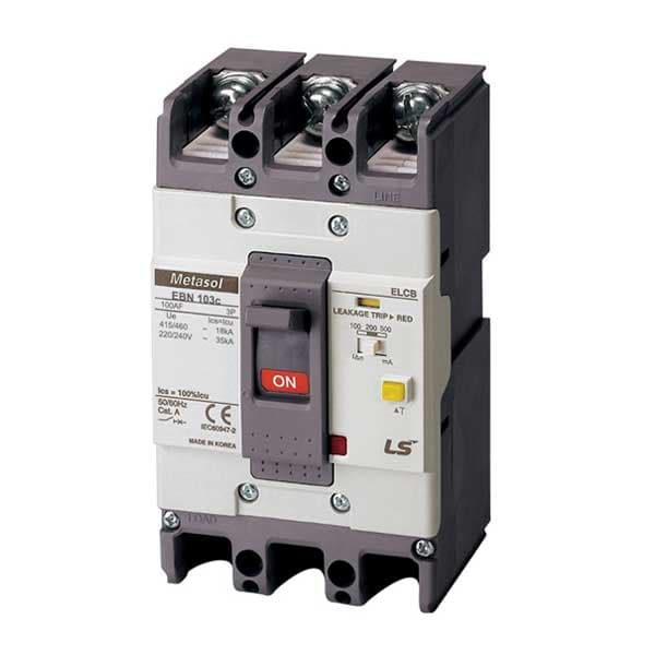 CB khối chống giật LS EBN103c 60A 3P (100-500mA) 18kA