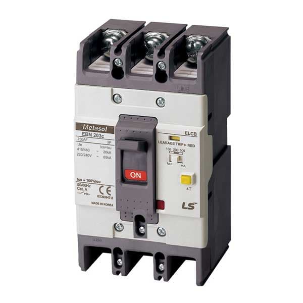 CB khối chống giật LS EBN203c 125A 3P (100-500mA) 26kA