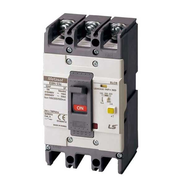 CB khối chống giật LS EBN53c 15A 3P (100-500mA) 14kA