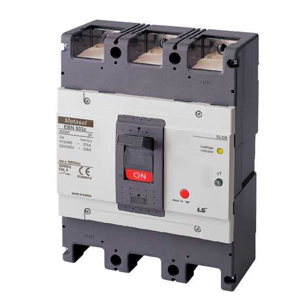 CB khối chống giật LS EBN803c 630A 3P 30mA 37kA